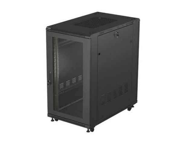 Lanberg Rack Cabinet 19" Free-Standing 22U/600X1000 (FlAT Pack) With Mesh Door Black