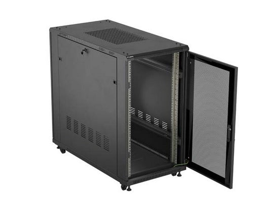 Lanberg Rack Cabinet 19" Free-Standing 22U/600X1200 (FlAT Pack) With Mesh Door Black