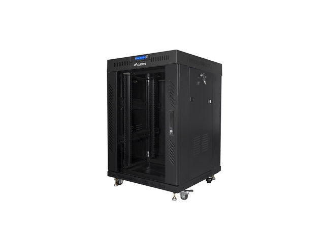 Lanberg rack cabinet 19" free-standing 15U/600x600 (flat pack) with glass door lcd black v2
