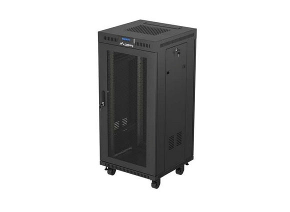Lanberg Rack Cabinet 19" Free-Standing 24U/600X600 (FlAT Pack) With Mesh Door LCD Black V2