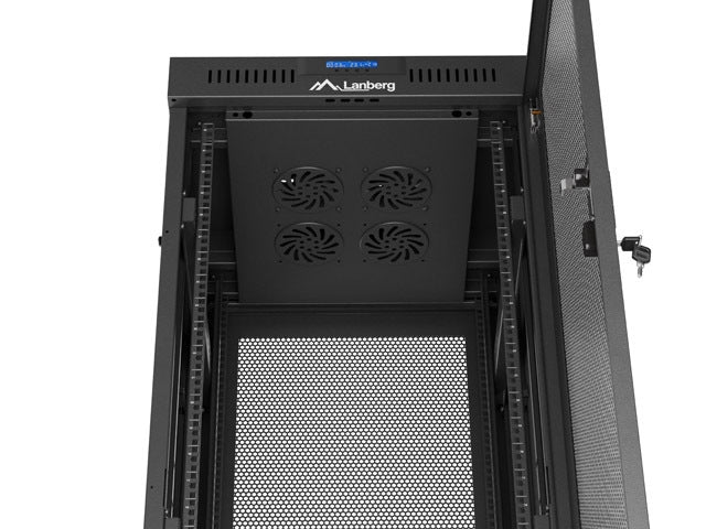 Lanberg rack cabinet 19" free-standing 32U/600X600 (FLAT PACK) with mesh door LCD black