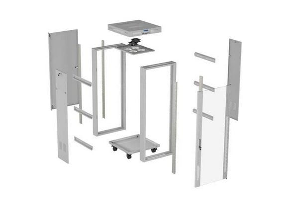 Lanberg Rack Cabinet 19" Free-Standing 42U/600X600 (FlAT Pack) With Glass Door LCD Grey V2