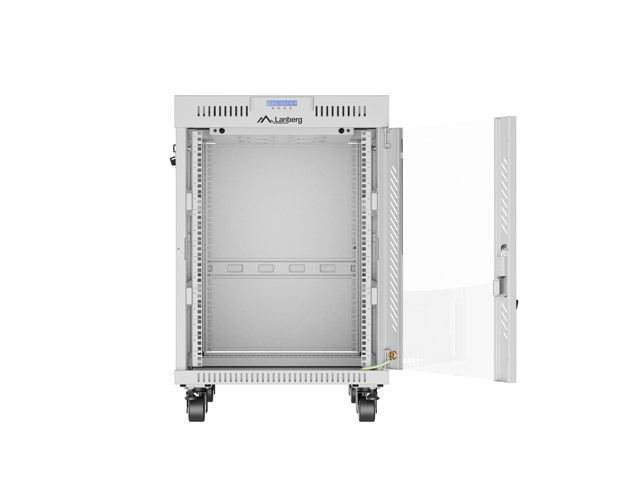 Lanberg rack cabinet 19" free-standing 15U/600x800 (flat pack) with glass door lcd grey v2