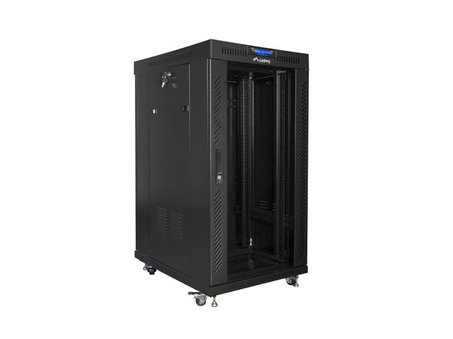 Lanberg rack cabinet 19" free-standing 22U/600x800 (flat pack) with glass door lcd black v2