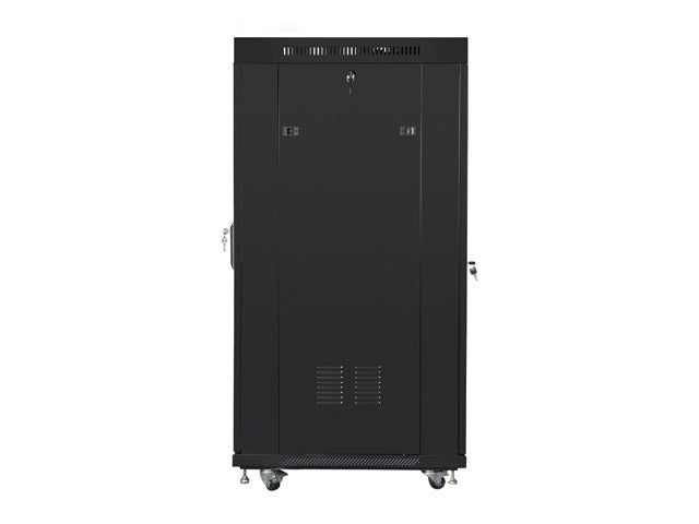 Lanberg rack cabinet 19" free-standing 27U / 600x800 self-assembly flat pack with mesh door LCD, black