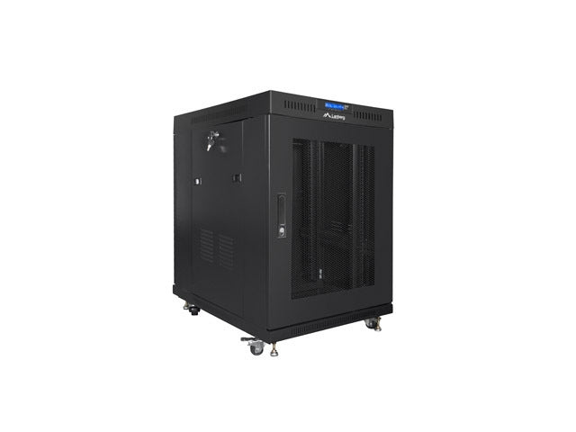 Lanberg rack cabinet 19" free-standing 15U/800x1000 (flat pack) with mesh door lcd black v2