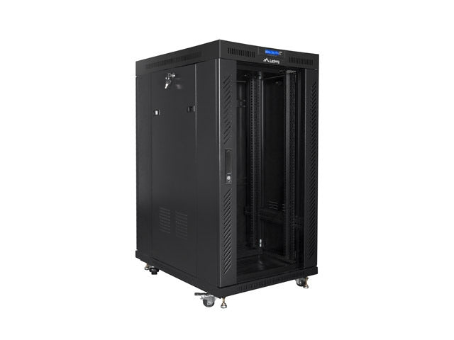 Lanberg rack cabinet 19" free-standing 22U/800x1000 (flat pack) with mesh door lcd black v2