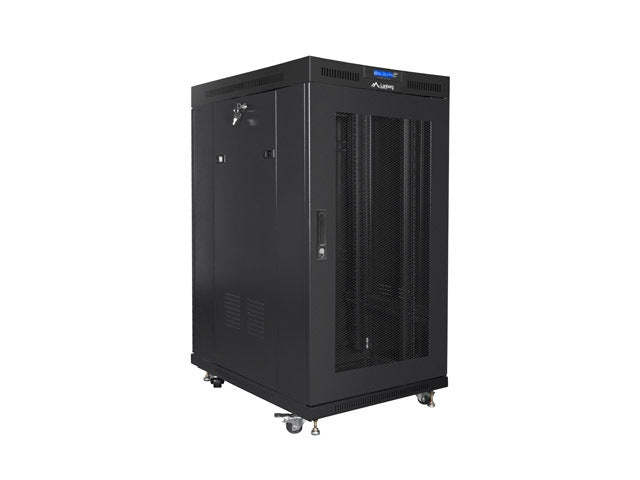 Lanberg rack cabinet 19" free-standing 22U/800x1000 (flat pack) with mesh door lcd black v2