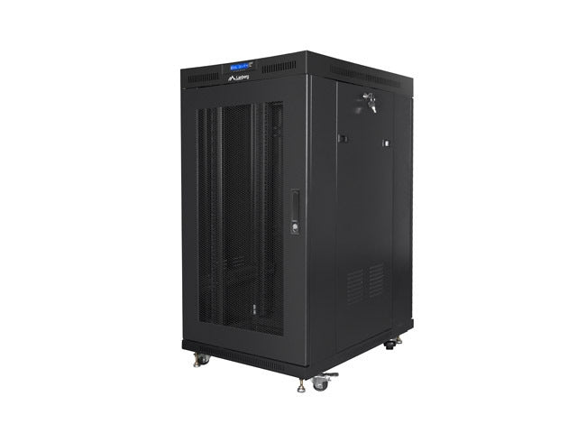 Lanberg rack cabinet 19" free-standing 22U/800x1000 (flat pack) with mesh door lcd black v2