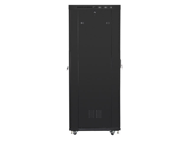 Lanberg rack cabinet 19" free-standing 27U/800x1000 (flat pack) with glass door lcd black v2