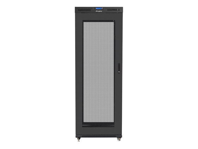 Lanberg rack cabinet 19" free-standing 27U/800x1000 (flat pack) with glass door lcd black v2