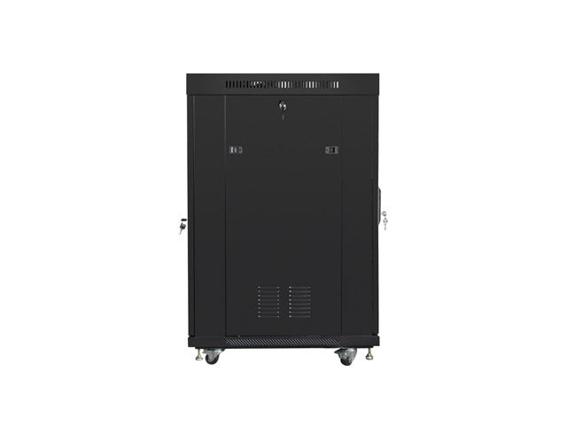 Lanberg rack cabinet 19" free-standing 22U/800x800 (flat pack) with glass door lcd black v2