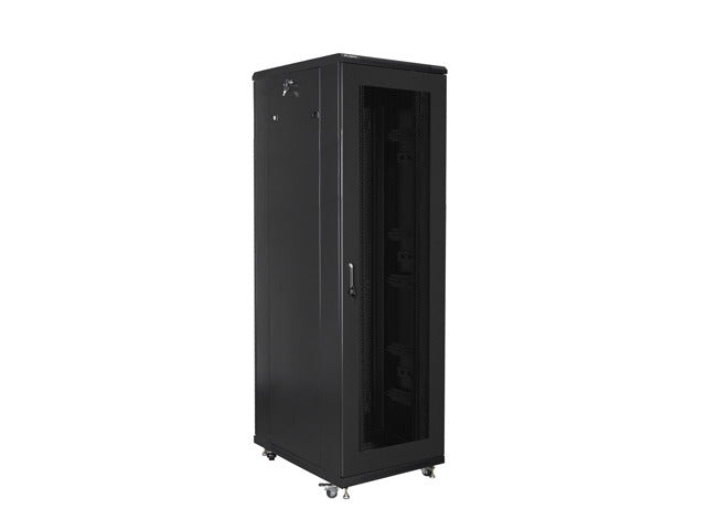 Lanberg rack cabinet 19" free-standing 42U / 800x800 self-assembly flat pack with mesh door, black