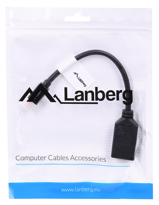 Lanberg adapter display port mini (m) -> display port (f), 10cm cable, black