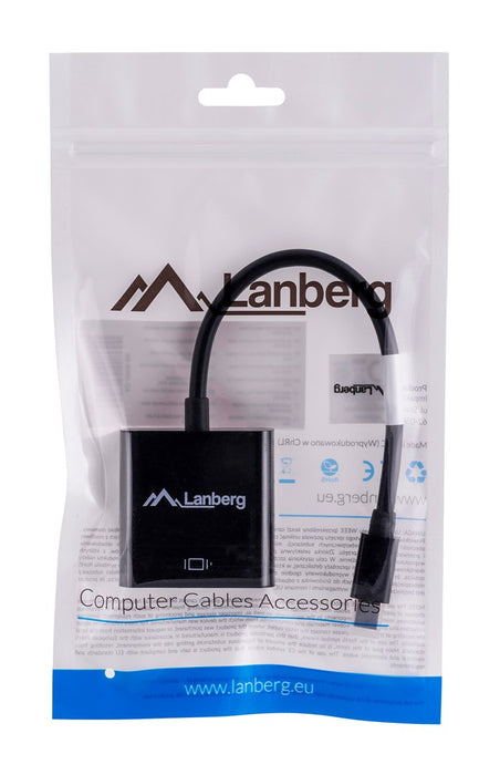 Lanberg adapter display port mini (m) -> VGA (f), 20cm cable, black