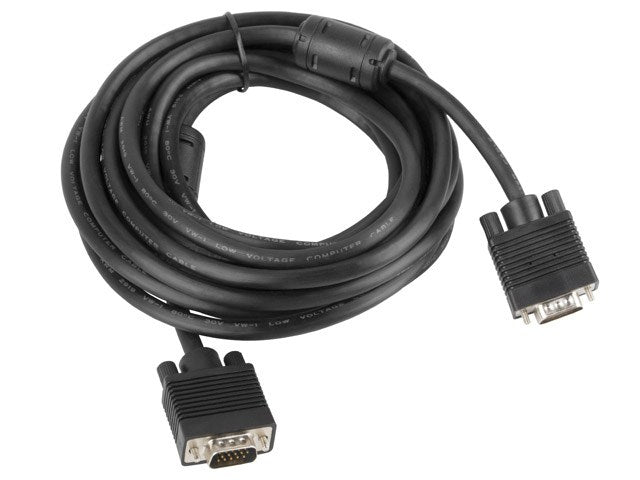 Lanberg VGA M/M cable 5m dual-shielded, 2x ferrite, black