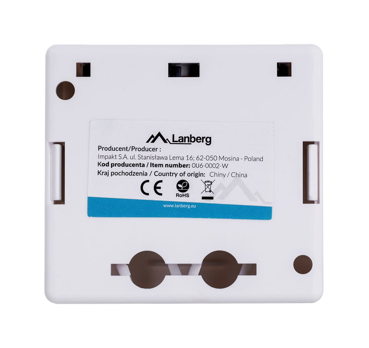 Lanberg surface-mount box CAT.6 UTP UNshielded 2X RJ45, white