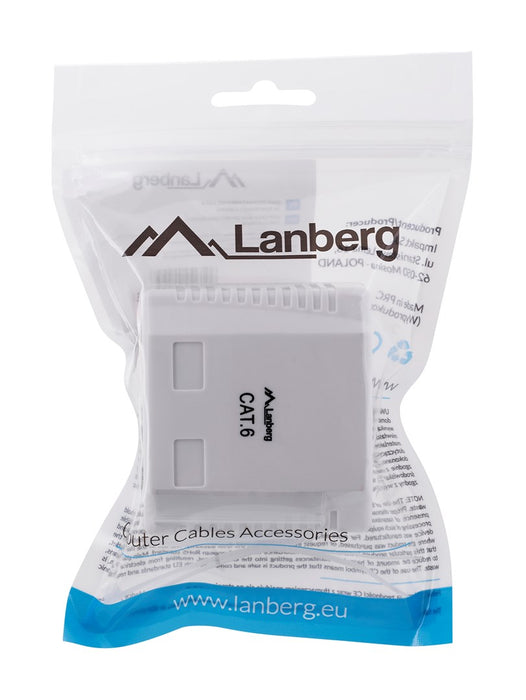 Lanberg surface-mount box CAT.6 UTP UNshielded 2X RJ45, white