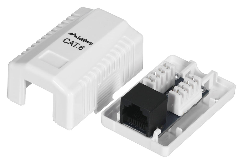 Lanberg surface-mount box CAT.6 UTP UNshielded 1X RJ45, white