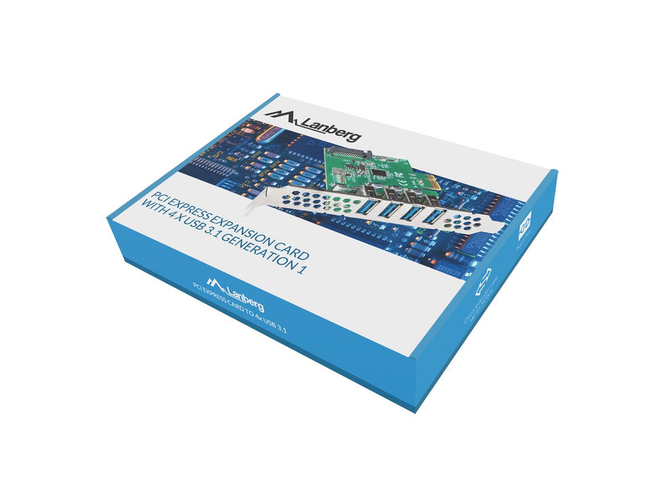 Lanberg pci express x1 card->4x USB-A 3.1 gen1 low profile