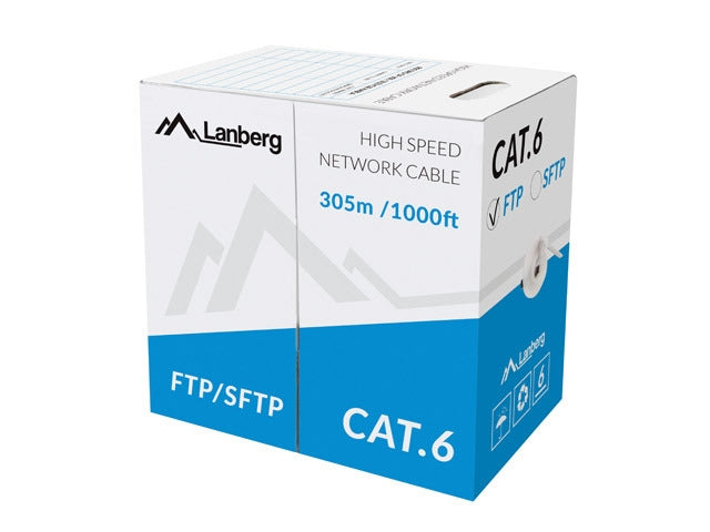 Lanberg Lan Cable FTP Cat.6 305m Solid CU CPR Fluke Passed Grey