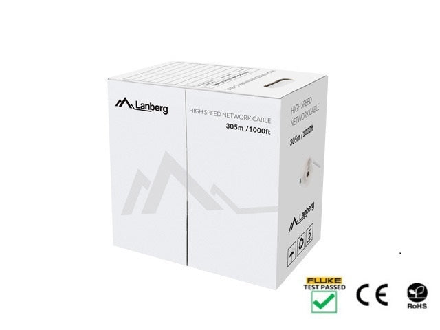 Lanberg LAN cable CAT.6 utp 305m solid cu grey fluke passed