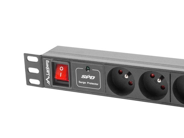 Lanberg power distribution unit (PDU) 19"1U 10A 7 SOCKETS 2M, black