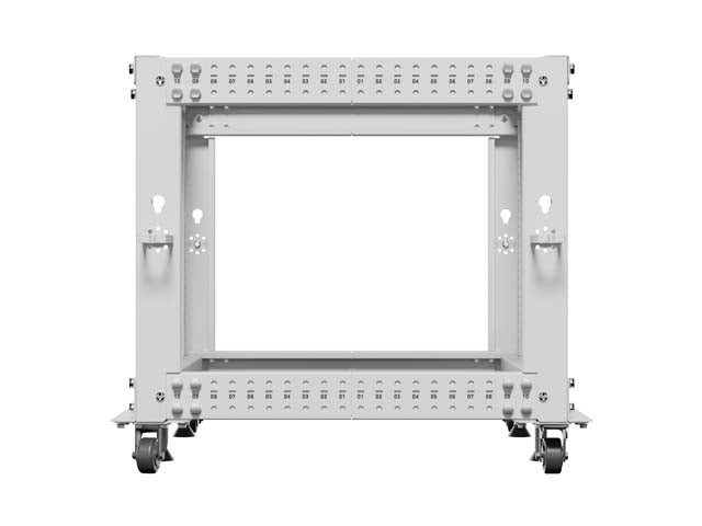 Lanberg open rack 19" 9U 600x600-1100 adjustable, grey