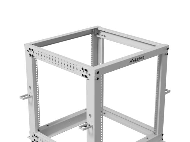 Lanberg open rack 19" 12U 600x600-1100 adjustable, grey