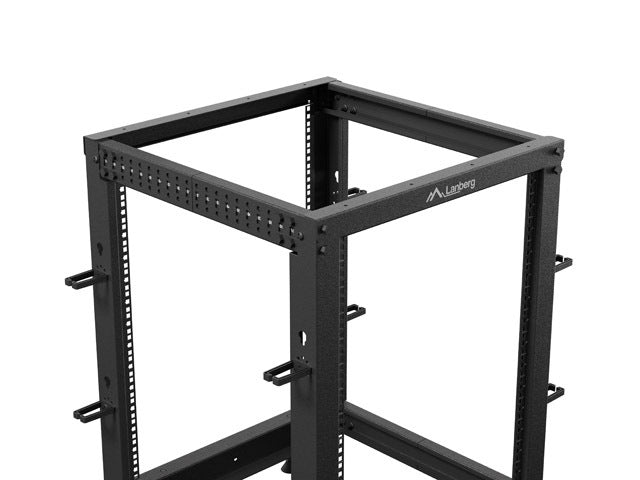 Lanberg open rack 19" 15U 600x600-1100 adjustable black