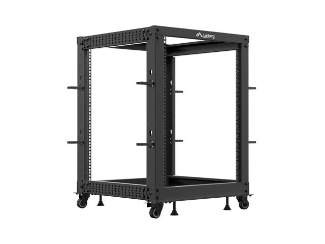 Lanberg open rack 19" 15U 600x600-1100 adjustable black