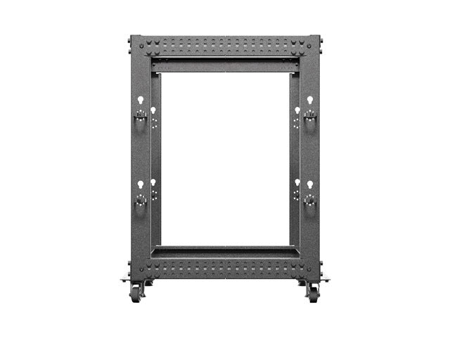 Lanberg open rack 19" 15U 600x600-1100 adjustable, black