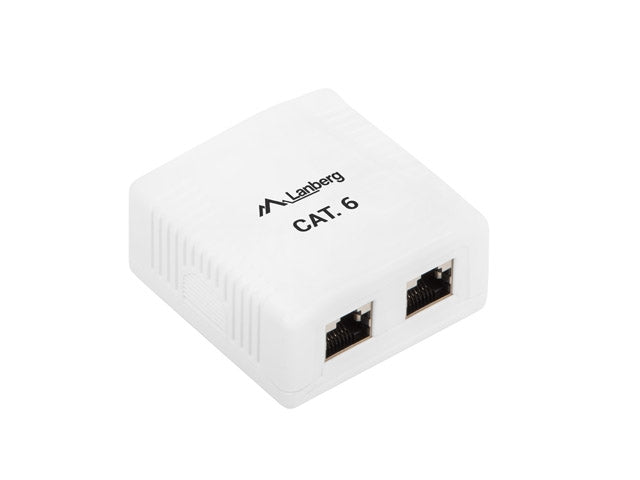 Lanberg surface-mount box CAT.6 FTP shielded 2X RJ45, white