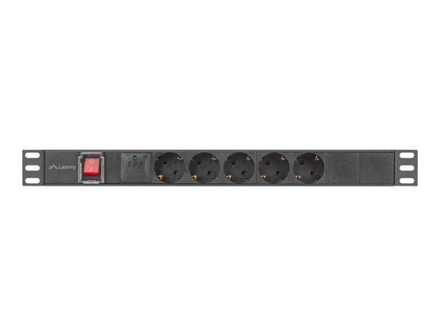 Lanberg power distribution unit (pdu) 19" 1U 16a 2m 5x schuko outlets black