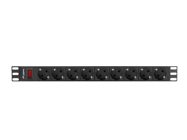 Lanberg power distribution unit (PDU) 19" 1U 16A 9xSchuko outlets,black