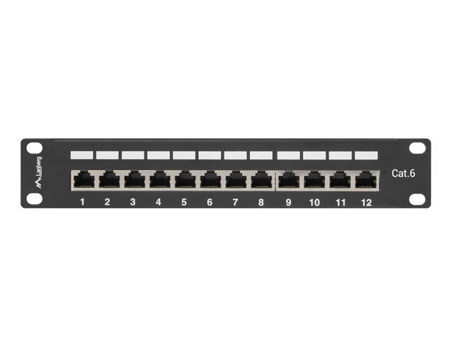 Lanberg patch panel 12port 1U 10" CAT.6 shielded, black