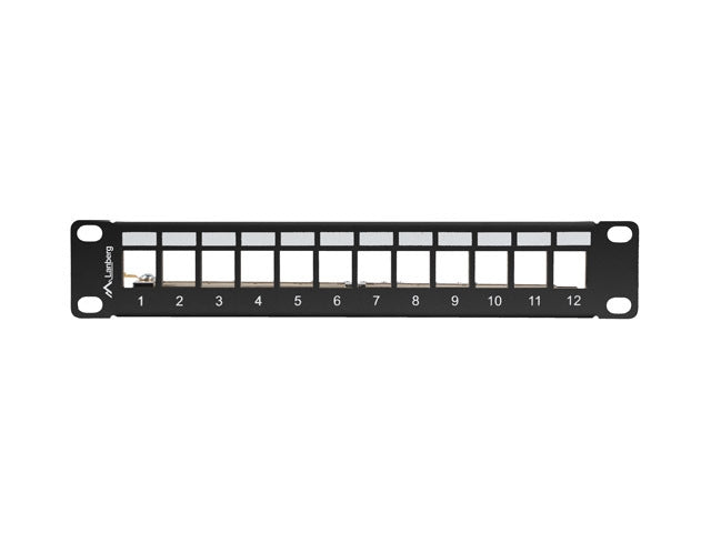 Lanberg patch panel blank 12 port 1U 10" ftp for keystone modules black v2