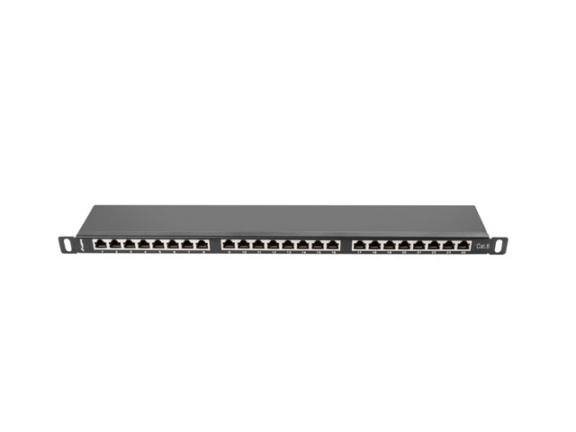 Lanberg patch panel 24 port 0.5U CAT.6 shielded, black
