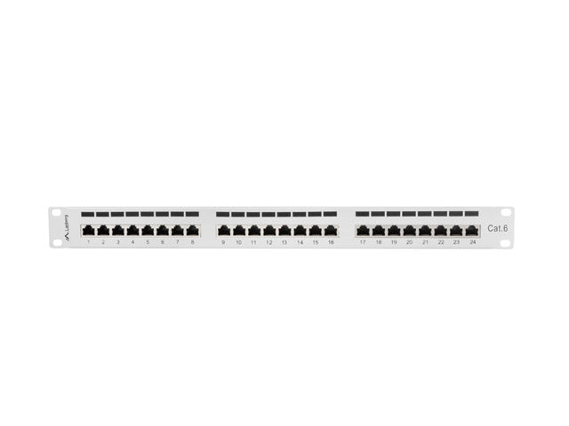 Lanberg patch panel 24 port 1U CAT.6 shielded, grey