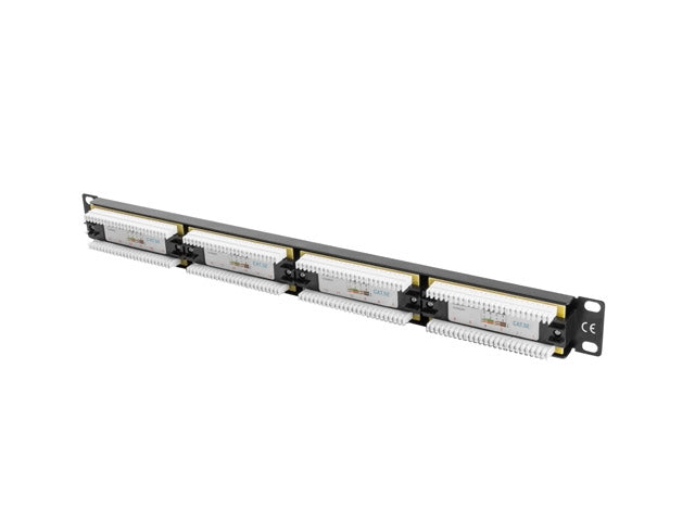 Lanberg patch panel 24 port 1U CAT.5E, black