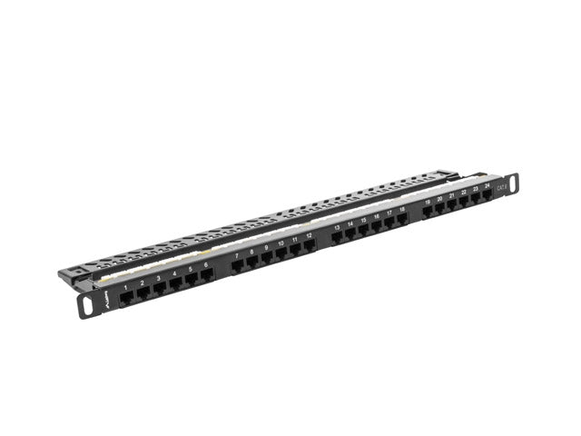 Lanberg patch panel 24 port 0.5U CAT.6, black