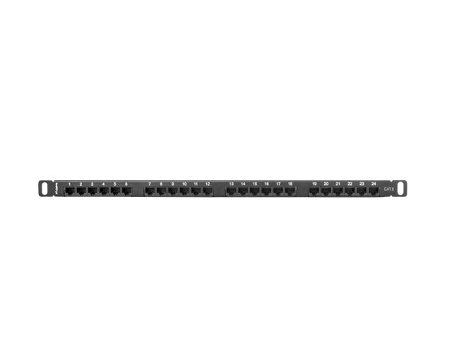 Lanberg patch panel 24 port 0.5U CAT.6, black