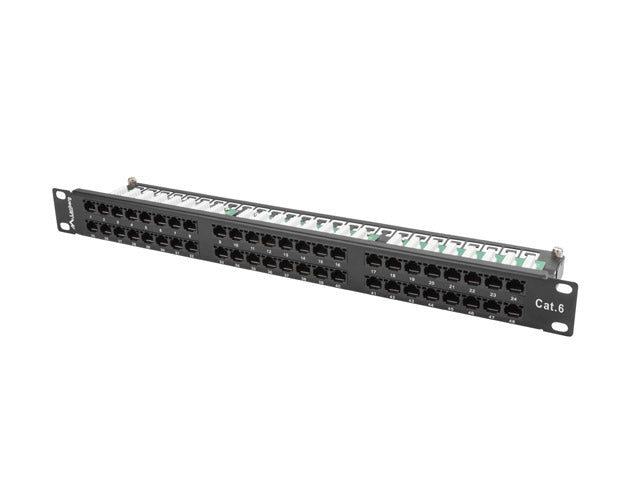 Lanberg patch panel 48 port 1U CAT.6, black