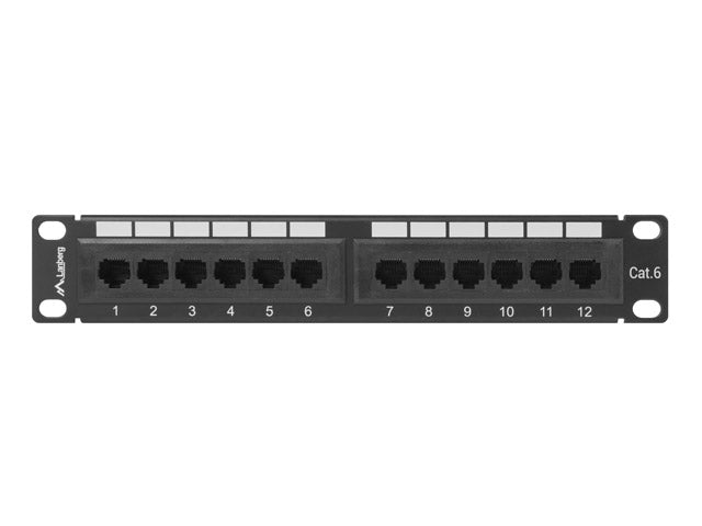 Lanberg patch panel 12port 1U 10" CAT.6, black