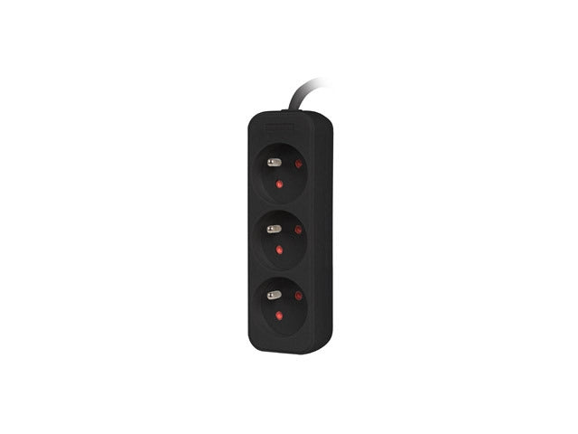 Lanberg power strip 1.5m, 3 sockets, french quality-grade copper cable, black
