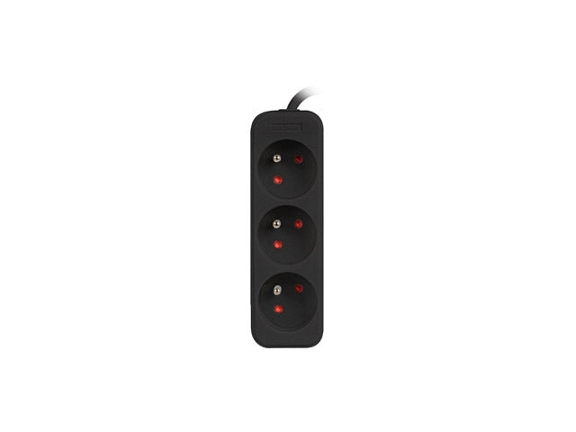 Lanberg power strip 1.5m, 3 sockets, french quality-grade copper cable, black