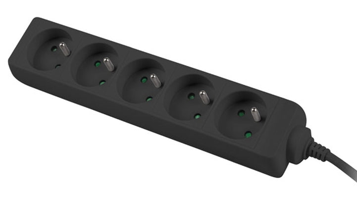Lanberg power strip 1.5m, 5 sockets, french quality-grade copper cable, black