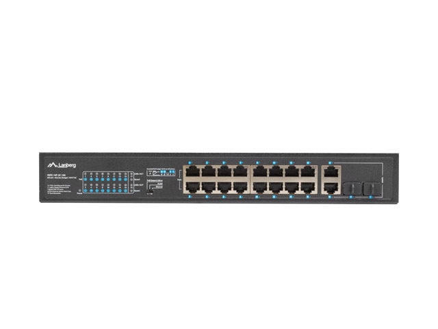 Lanberg switch 16x 100mb poe+/2x 1GB/1x sfp unmanaged rack 10" & 19" gigabit ethernet 150w