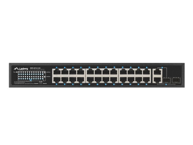 Lanberg Switch 24 x 100MB POE+/2 x Combo Rack 19" Gigabit Ethernet, 250W