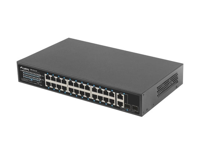 Lanberg Switch 24 x 100MB POE+/2 x Combo Rack 19" Gigabit Ethernet, 250W